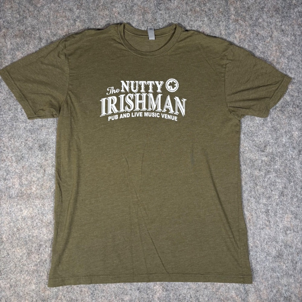 The Nutty Irishman Pub Farmingdale T-Shirt Mens L Olive Live Music venue Tee